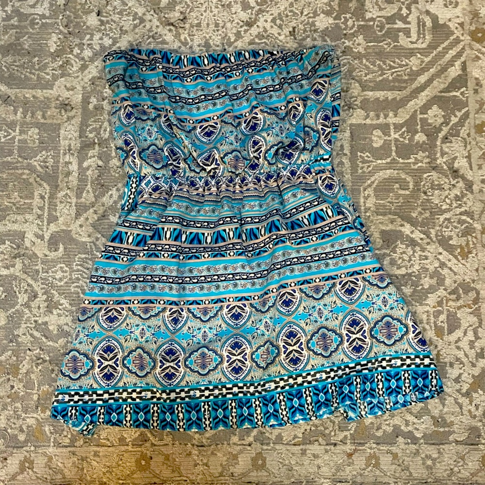 Strapless mini dress
